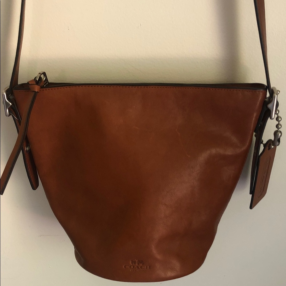 Coach Bleecker mini Leather Bucket Crossbody